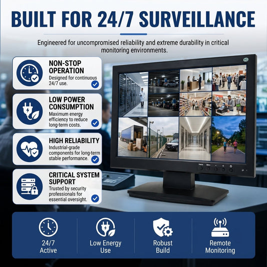 SVD 23.6 inch security monitor designed for 24/7 surveillance operation