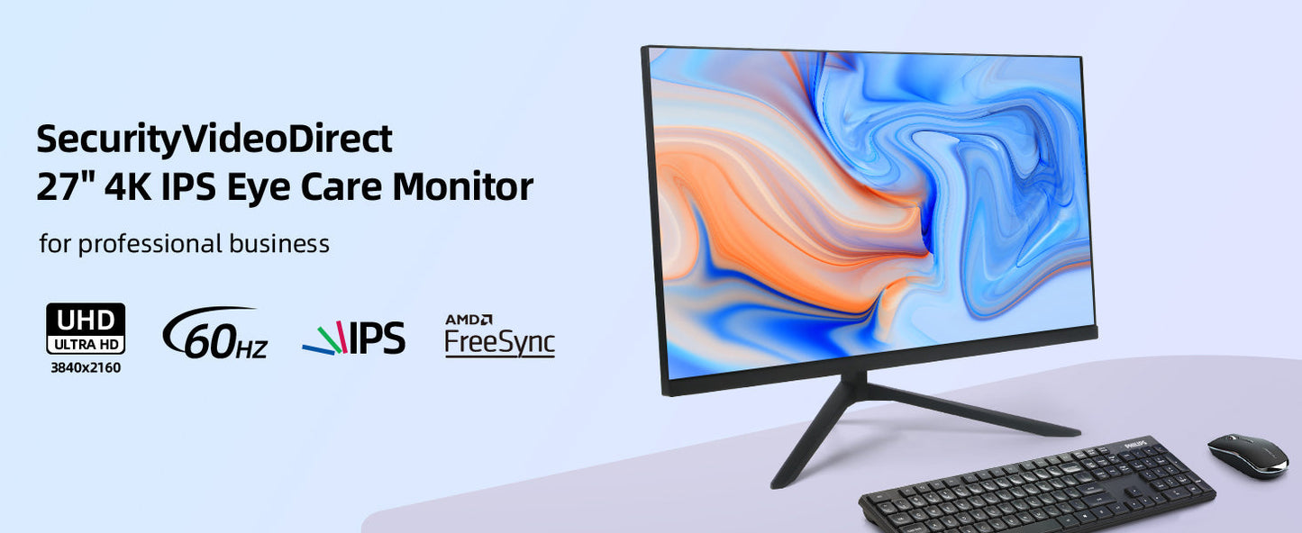 SVD 27 inch 4K IPS monitor for professional business and security use