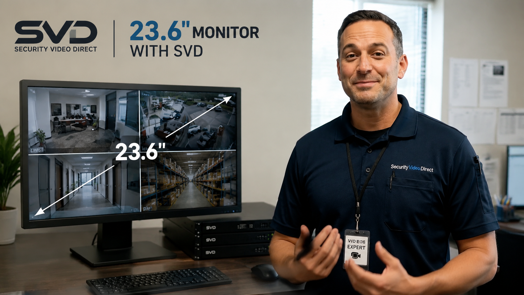 SVD 23.6 inch security monitor for multi-camera surveillance viewing