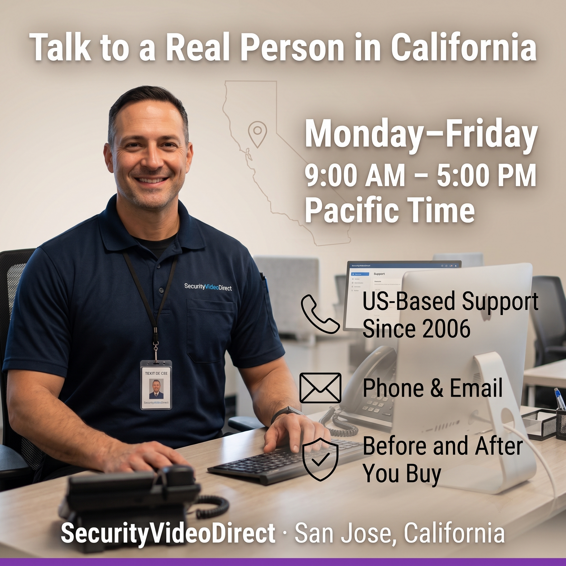 SecurityVideoDirect California based support for 8 channel DVR systems