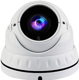 SVD 5MP 4in1 (TVI, AHD, CVI, CVBS) Indoor Outdoor Dome Camera DWDR OSD menu for CCTV DVR Home Office Surveillance Security (White) (5MP 2.8-12mm Lens, White)